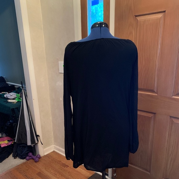 Bathing suit coverup - long sleeve - black - Picture 2 of 4